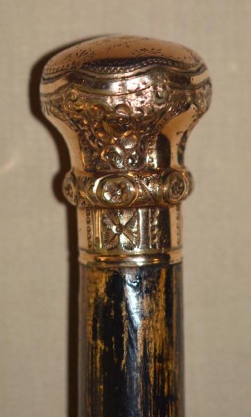 ﻿Gold Handled Civil War Presentation Cane of Colonel Wounded in Action ...