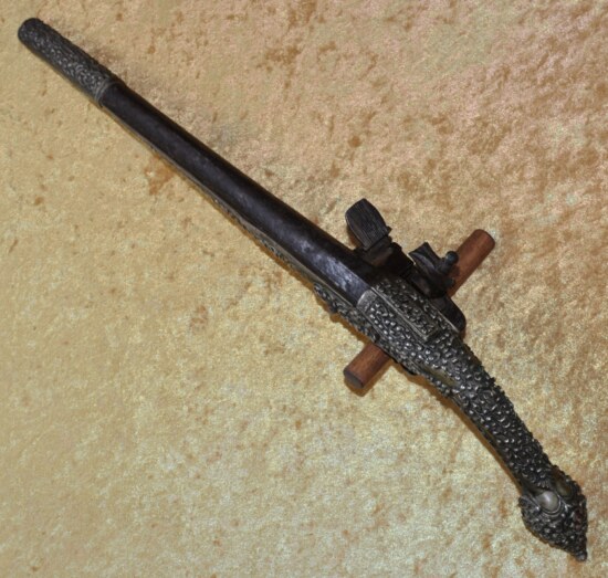 Silver-stocked Albanian Rattail Miquelet Pistol, Early 19th C - Image 7